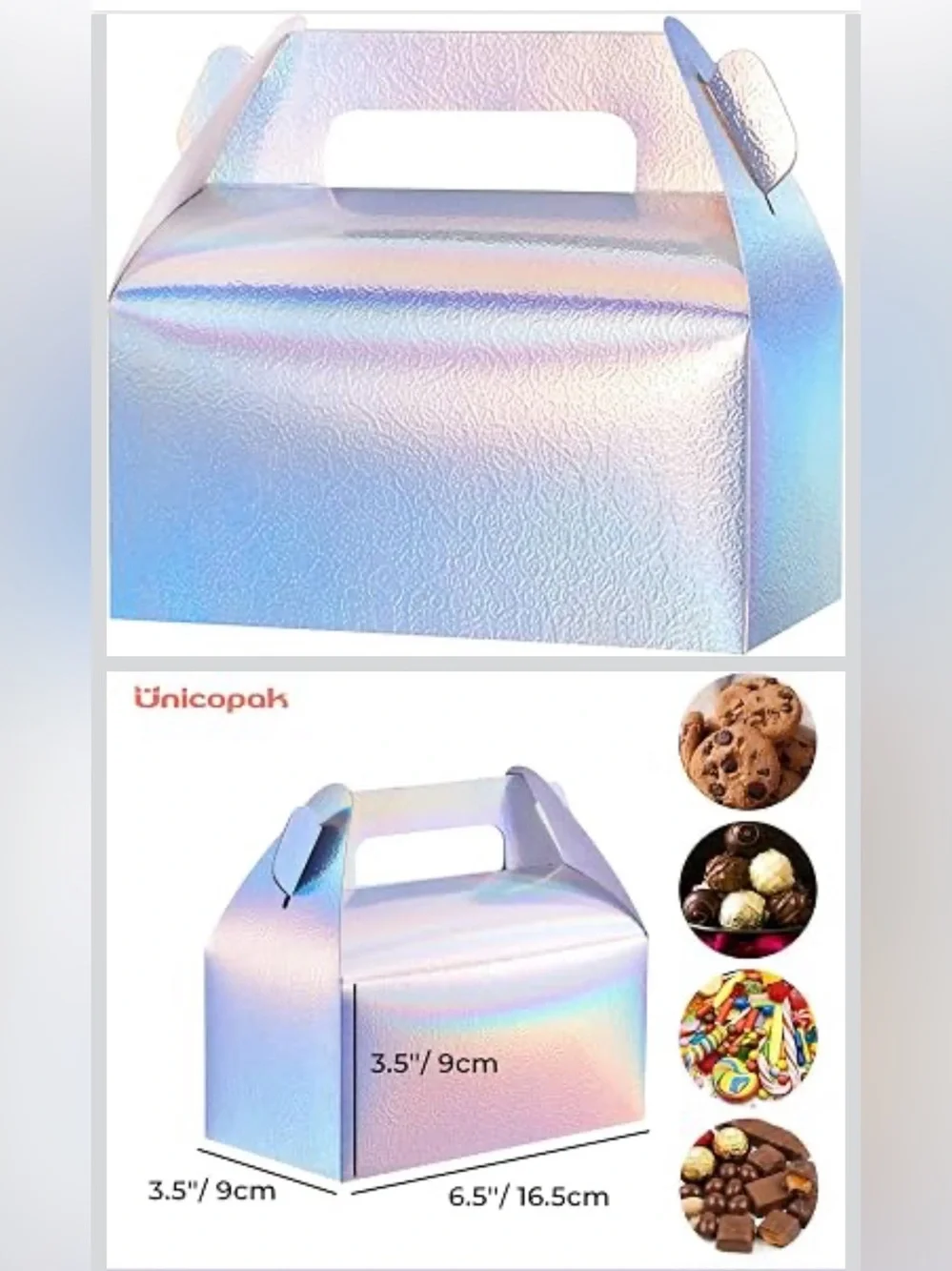 Holographic Iridescent Favor Box - Silver